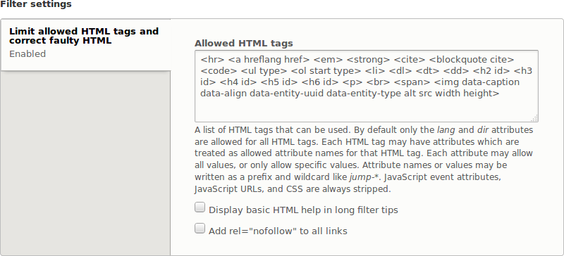 Định cấu hình các thẻ HTML